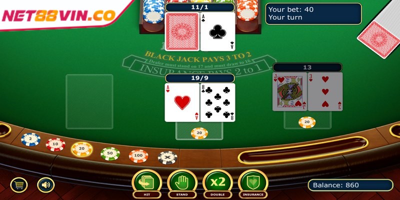 Điểm số trong Blackjack được quy định theo từng lá bài