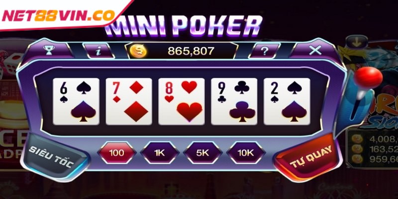 Nổ hũ Mini Poker tích hợp nhiều chế độ giúp người chơi tối ưu trải nghiệm