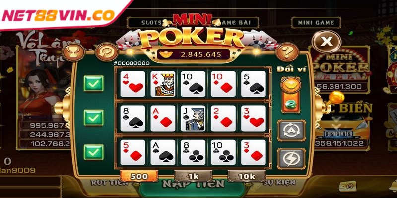 Nổ hũ Mini Poker được vận hành tương tự như các vòng quay slot truyền thống